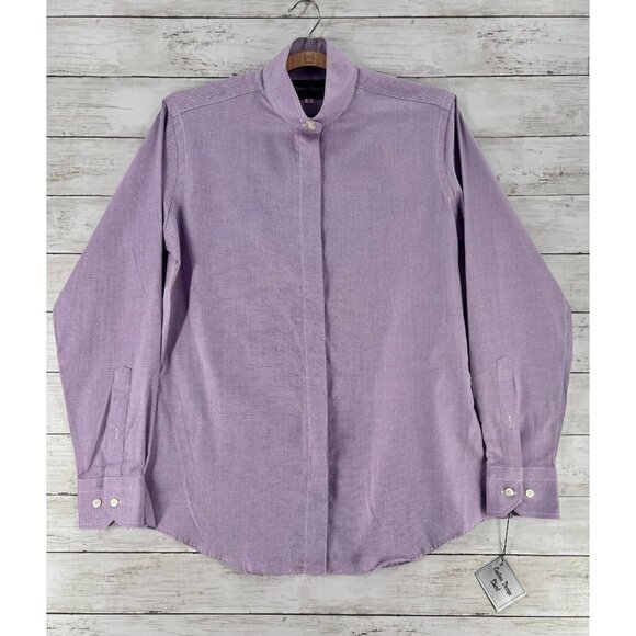 Hadfield's Saddlery Shirt Women's 10 Lavender Button Front Equestrian NWT - Picture 1 of 13